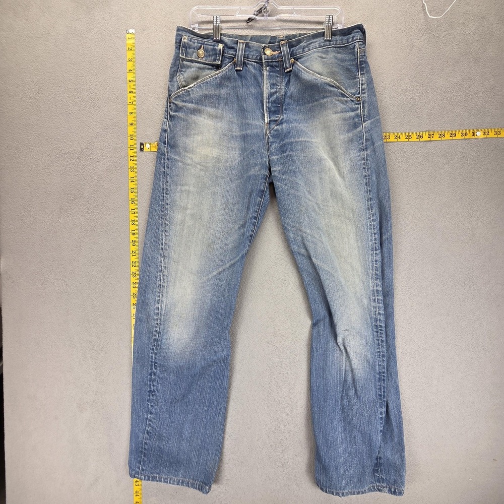 VTG Levis Engineered Jeans Mens Blue Twisted Flap Pocket Button Fly Fits 32x31